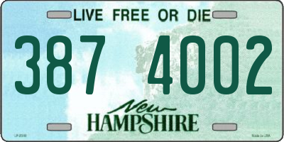 NH license plate 3874002