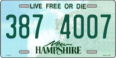 NH license plate 3874007