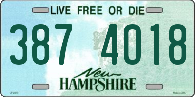 NH license plate 3874018