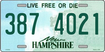 NH license plate 3874021
