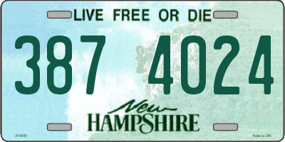 NH license plate 3874024