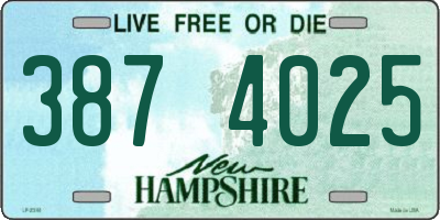 NH license plate 3874025