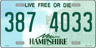 NH license plate 3874033