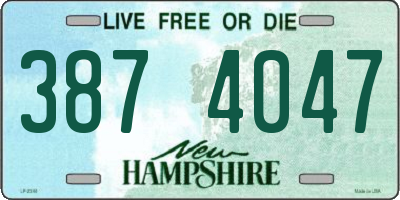 NH license plate 3874047