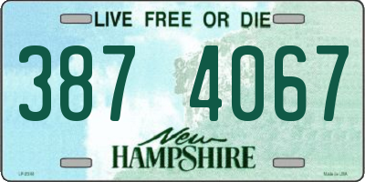 NH license plate 3874067