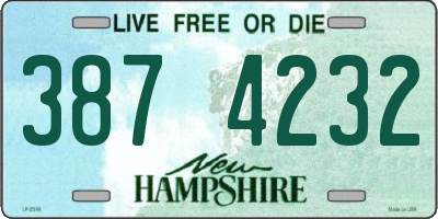 NH license plate 3874232