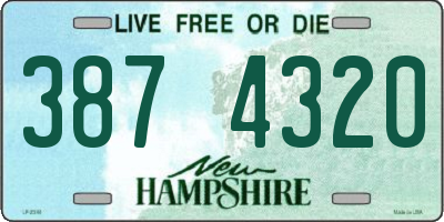 NH license plate 3874320