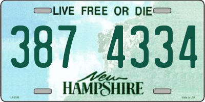 NH license plate 3874334