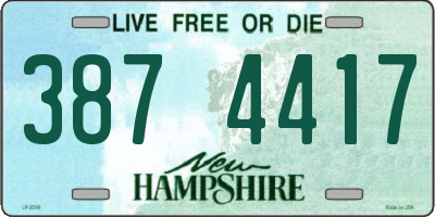 NH license plate 3874417