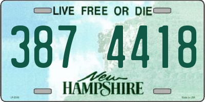 NH license plate 3874418