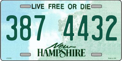 NH license plate 3874432