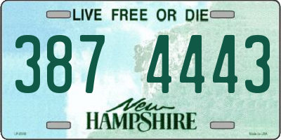 NH license plate 3874443