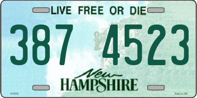NH license plate 3874523