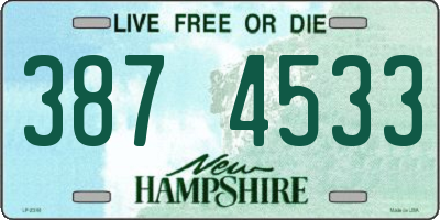 NH license plate 3874533