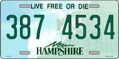 NH license plate 3874534