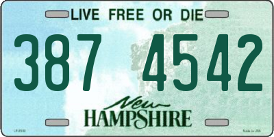 NH license plate 3874542