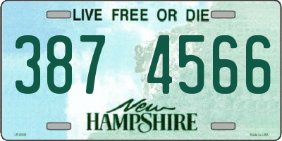 NH license plate 3874566