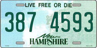 NH license plate 3874593