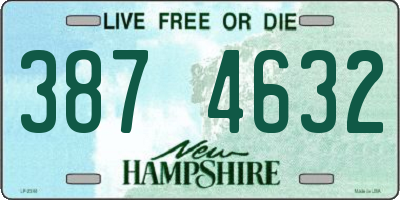 NH license plate 3874632