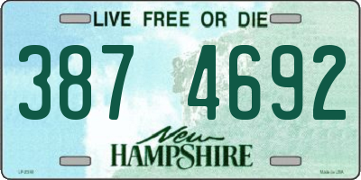 NH license plate 3874692