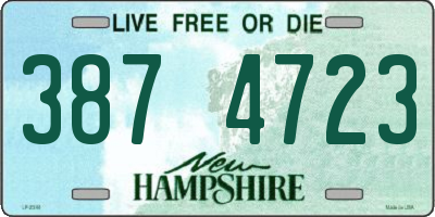 NH license plate 3874723