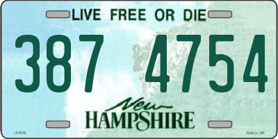 NH license plate 3874754