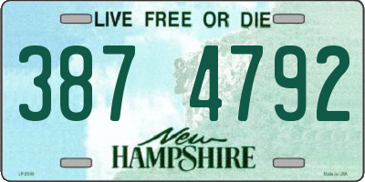 NH license plate 3874792