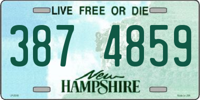 NH license plate 3874859
