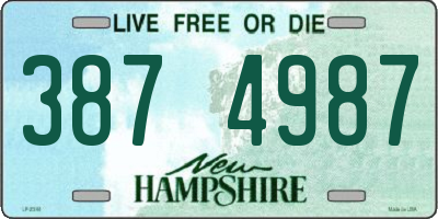 NH license plate 3874987