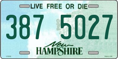 NH license plate 3875027