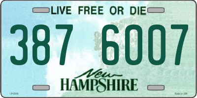 NH license plate 3876007