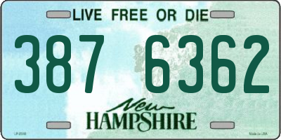 NH license plate 3876362