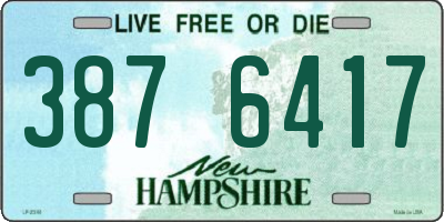 NH license plate 3876417