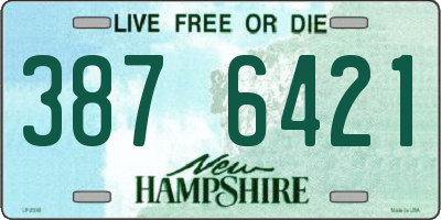 NH license plate 3876421