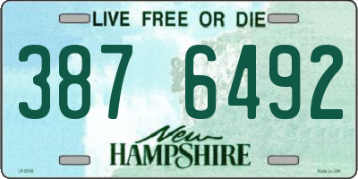 NH license plate 3876492