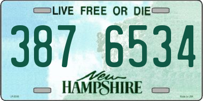 NH license plate 3876534