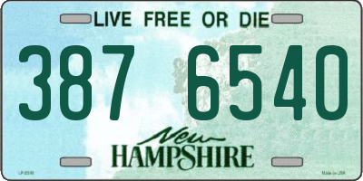 NH license plate 3876540