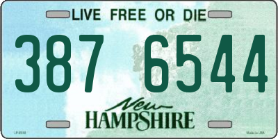 NH license plate 3876544