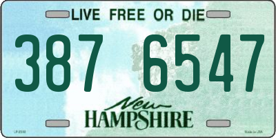 NH license plate 3876547