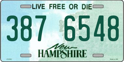 NH license plate 3876548