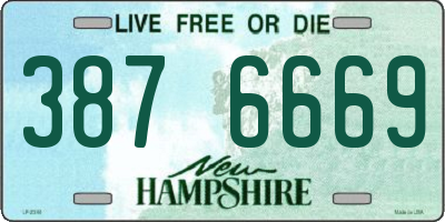 NH license plate 3876669