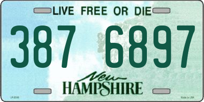 NH license plate 3876897