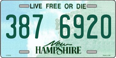 NH license plate 3876920