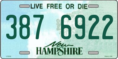 NH license plate 3876922