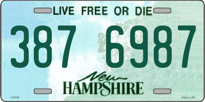 NH license plate 3876987