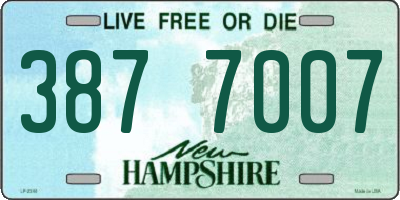 NH license plate 3877007