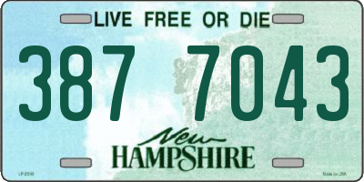 NH license plate 3877043