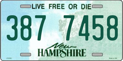 NH license plate 3877458