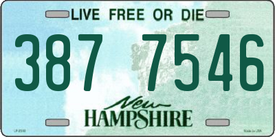 NH license plate 3877546