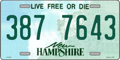 NH license plate 3877643